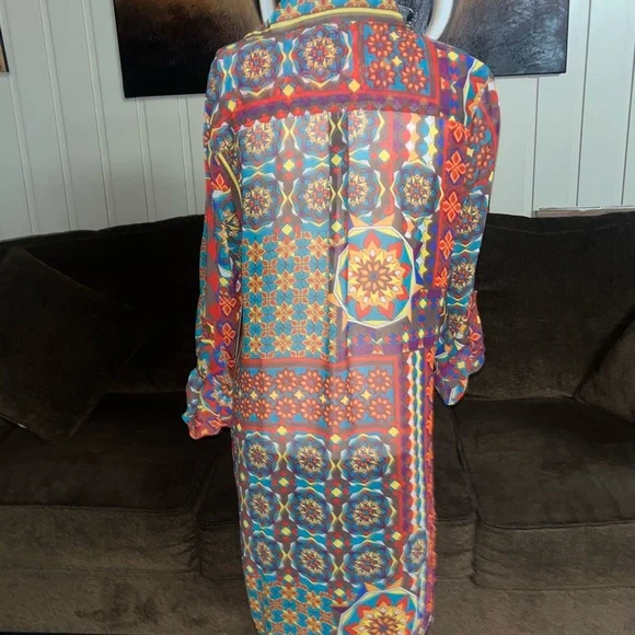 Multiples~Vintage Tunic Blouse Size Medium W/ Mandala Design (New W/Tags) - Picture 12 of 15